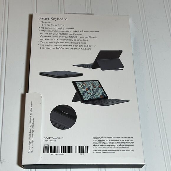 NOOK Tablet 10.1" Smart Keyboard w/Quick Connection & Screen Protector Set New - Picture 3 of 5